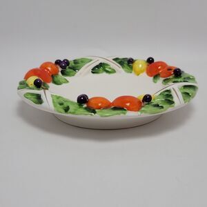 Vintage Holt Howard 1964 Hand Painted Raised Fruit Trinket Decorative Dish Plate
